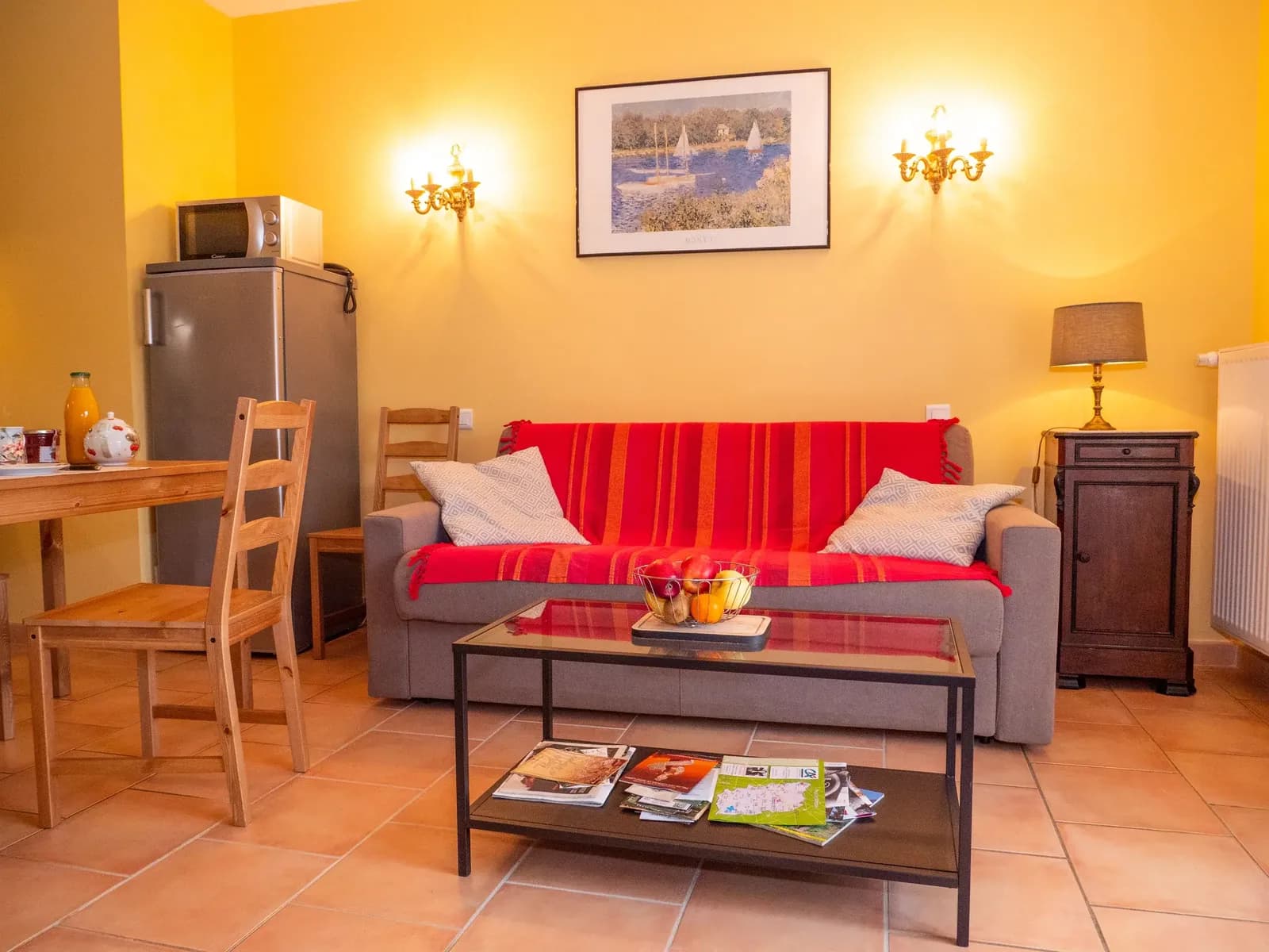 Saló acollidor de l'allotjament Les Roses al Domaine de la Trille